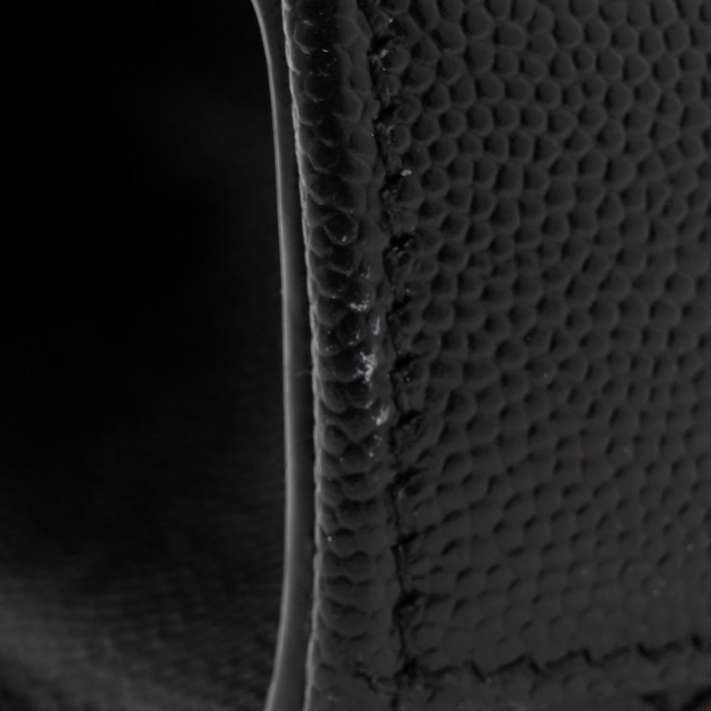 Grain De Poudre Textured Mixed Matelasse Triquilt Small Monogram Monochrome Satchel Black