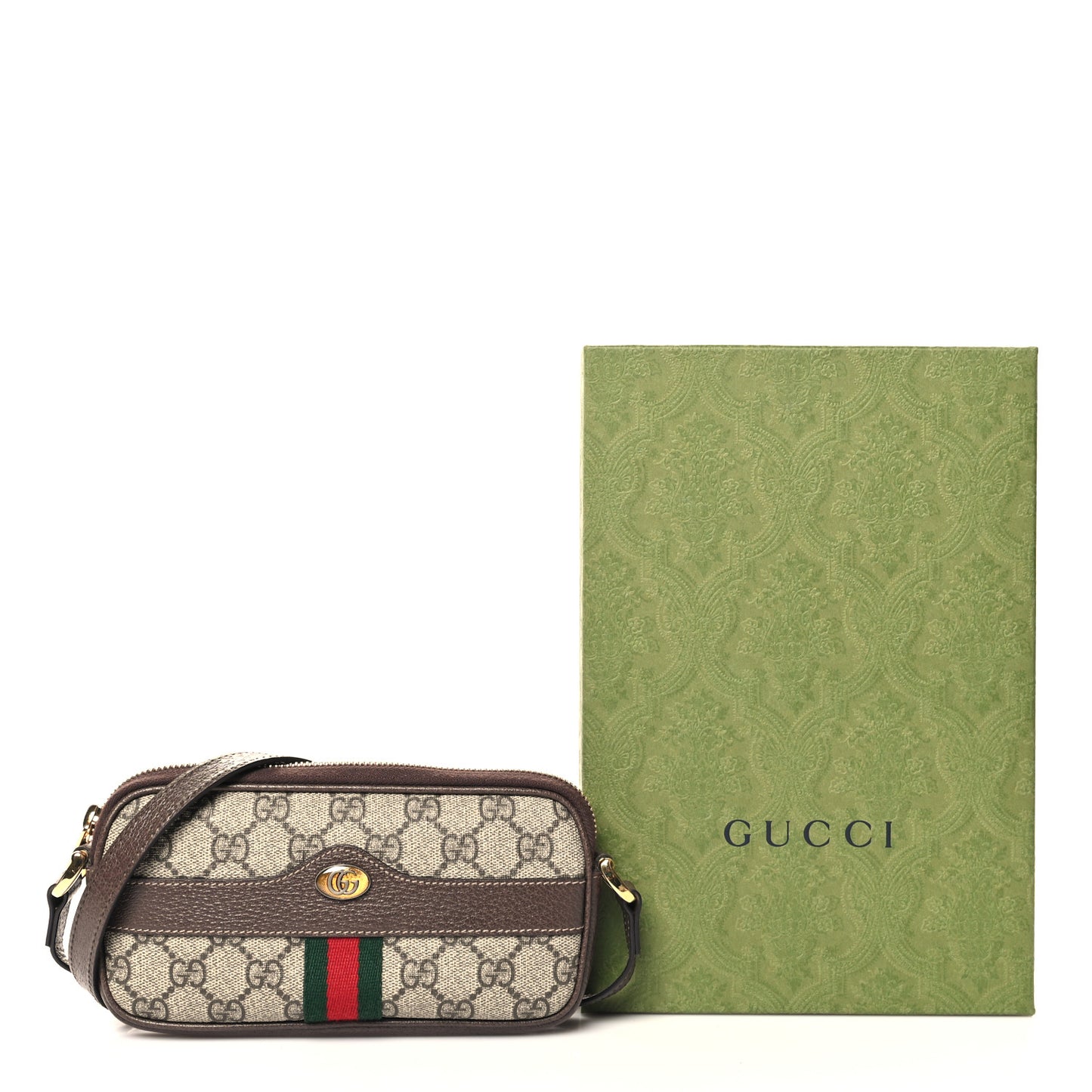 GG Supreme Monogram Web Mini Ophidia GG Bag Brown