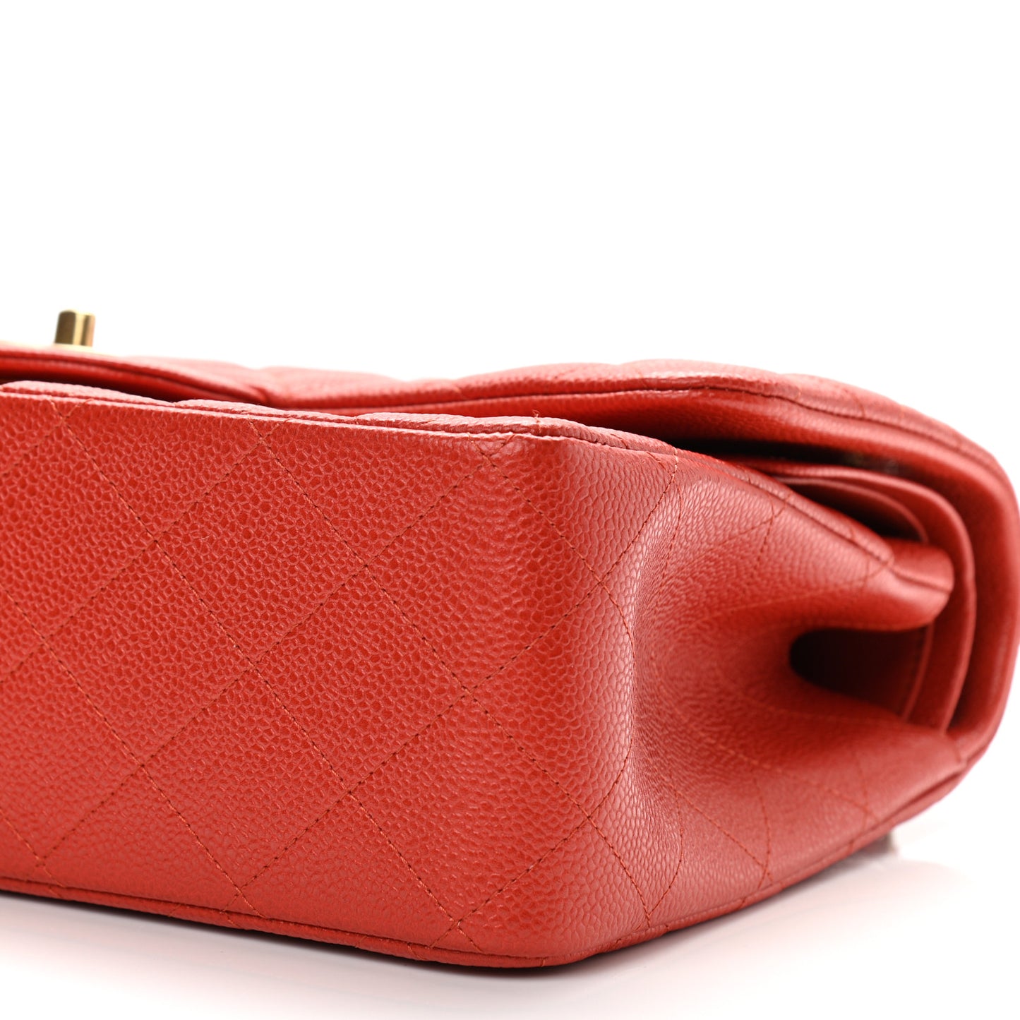 Caviar Quilted Jumbo Double Flap Red