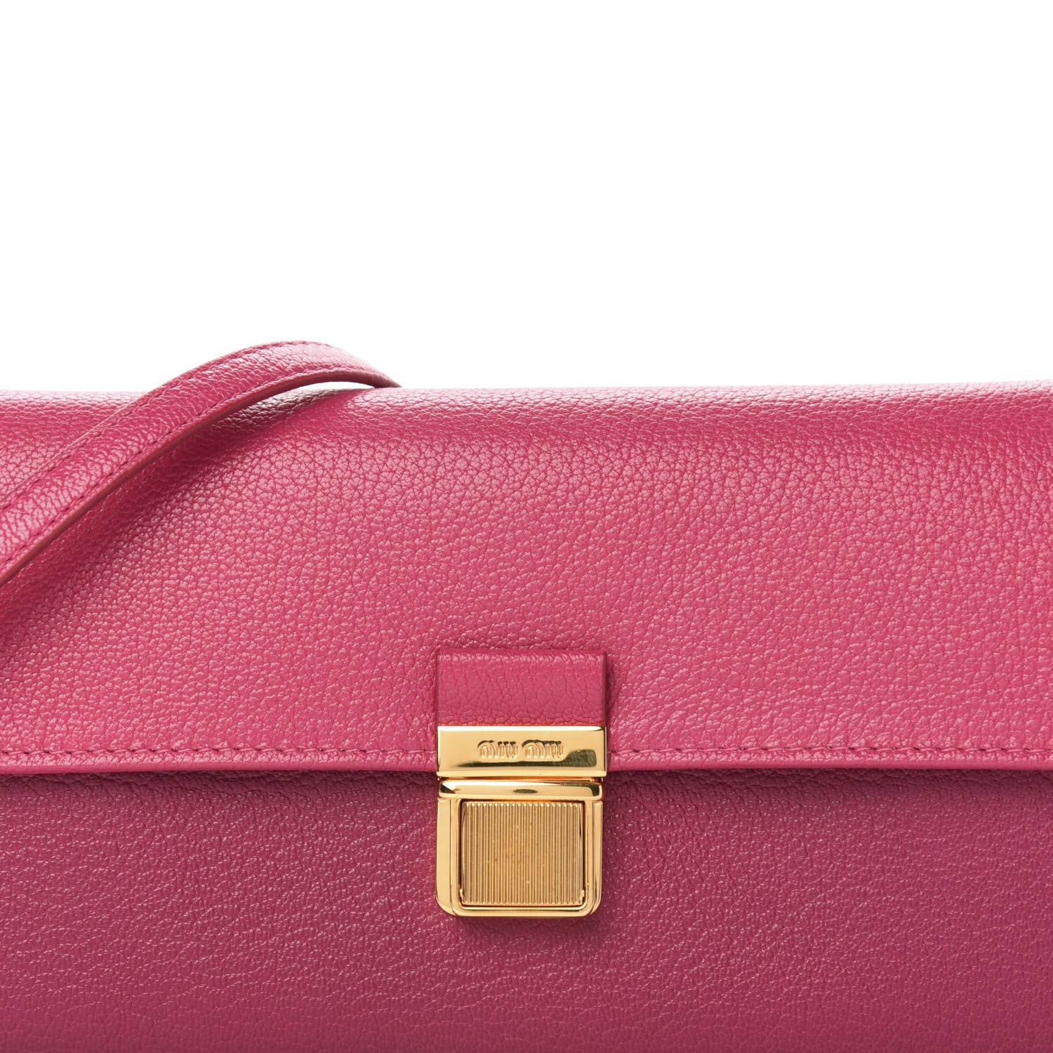 Miu Miu Goatskin Madras Bicolor Wallet On Chain Peonia Ametista 9 of 10