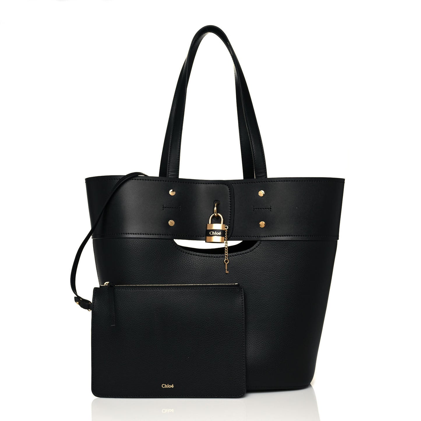 Smooth Grained Calfskin Medium Aby Tote Black