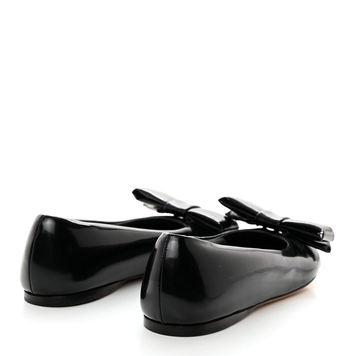Puffy Lambskin Padded Bow Ballerina Flats 39 Black