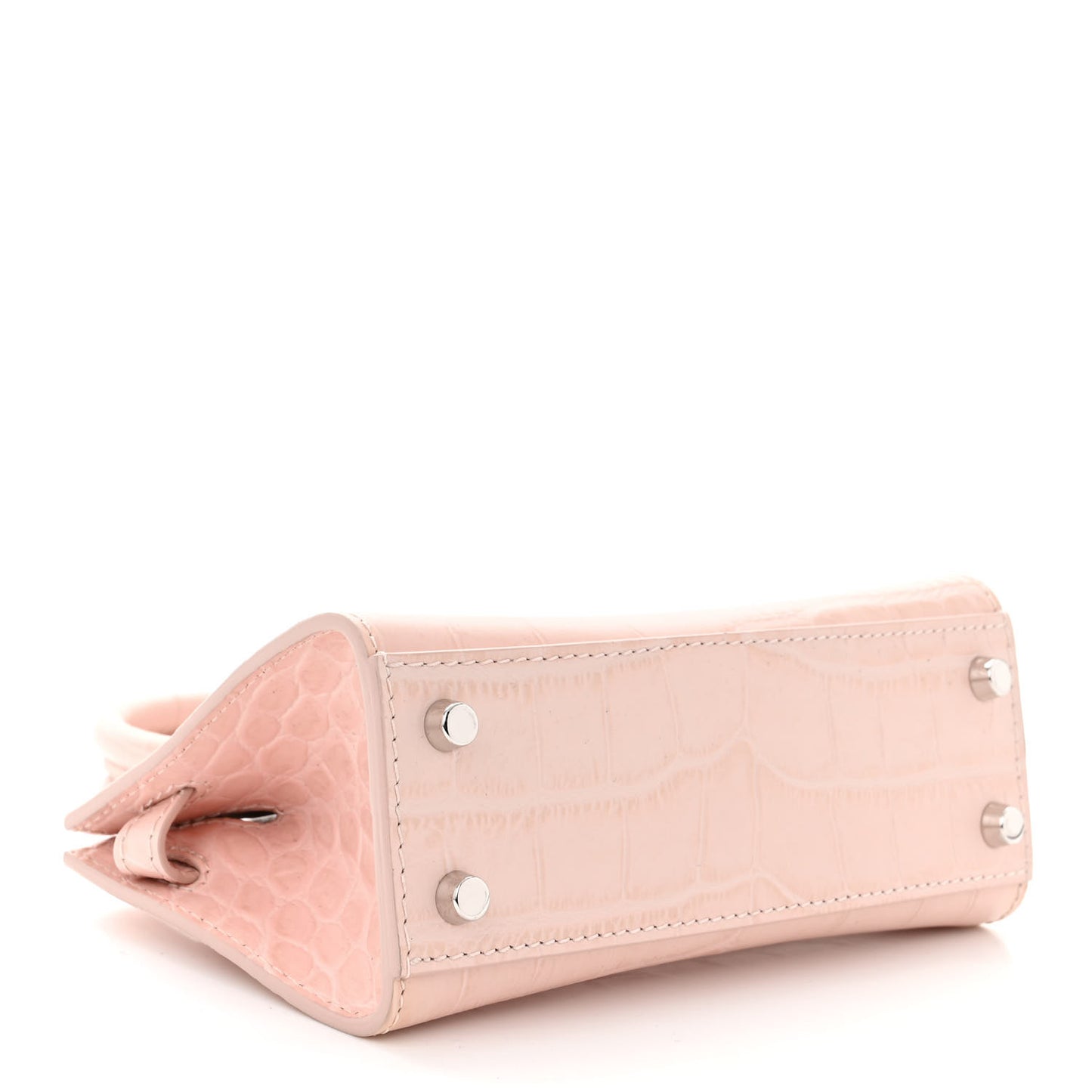 Calfskin Crocodile Embossed Medusa 95 Mini Tote Bag Light Pink
