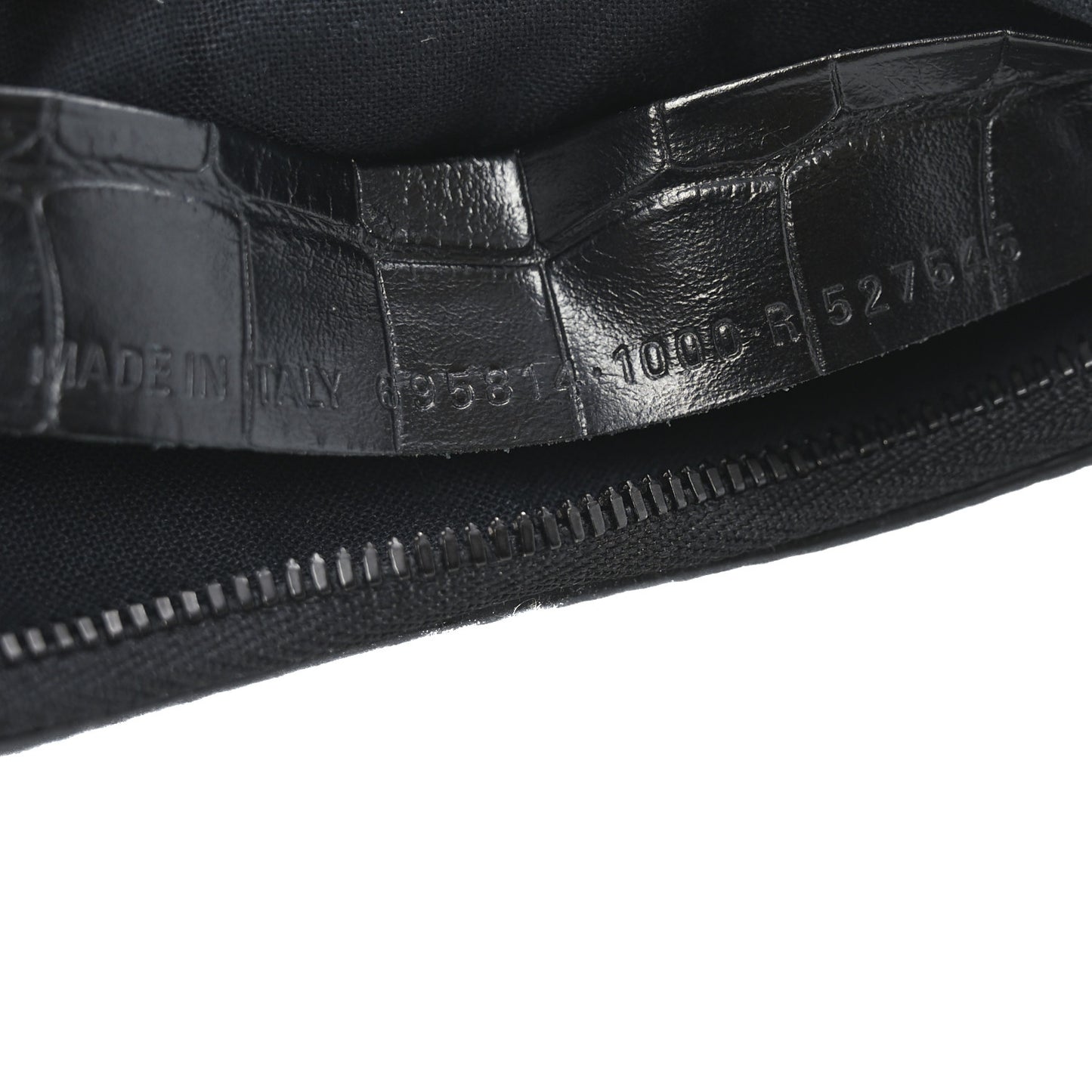 Extra Supple Calfskin Crocodile Embossed Le Cagole Mini Purse With Chain Black