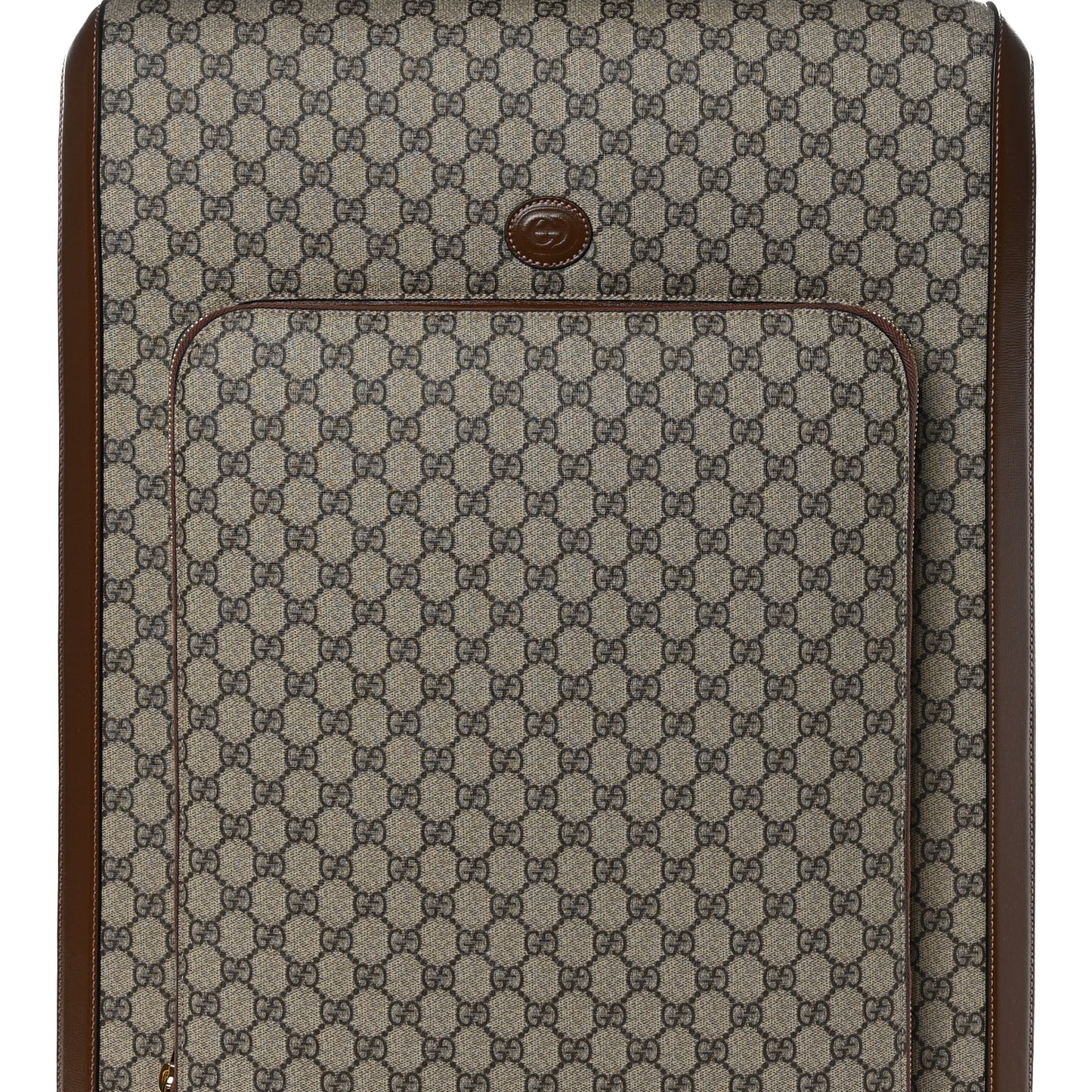 GG Supreme Monogram Azalea Calfskin Retro Interlocking G Carry On Trolley Beige Ebony Brown Sugar