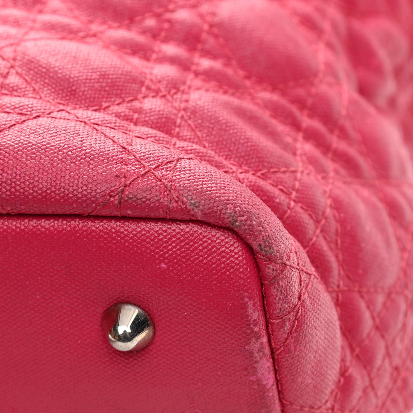 Coated Canvas Cannage Medium Panarea Tote Pink