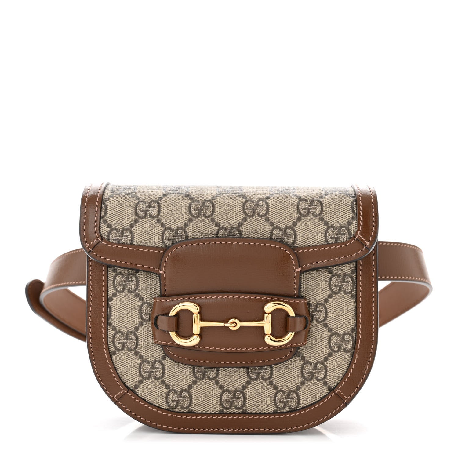 Gucci GG Supreme Monogram Horsebit 1955 Belt Bag Beige Brown Sugar 1 of 9