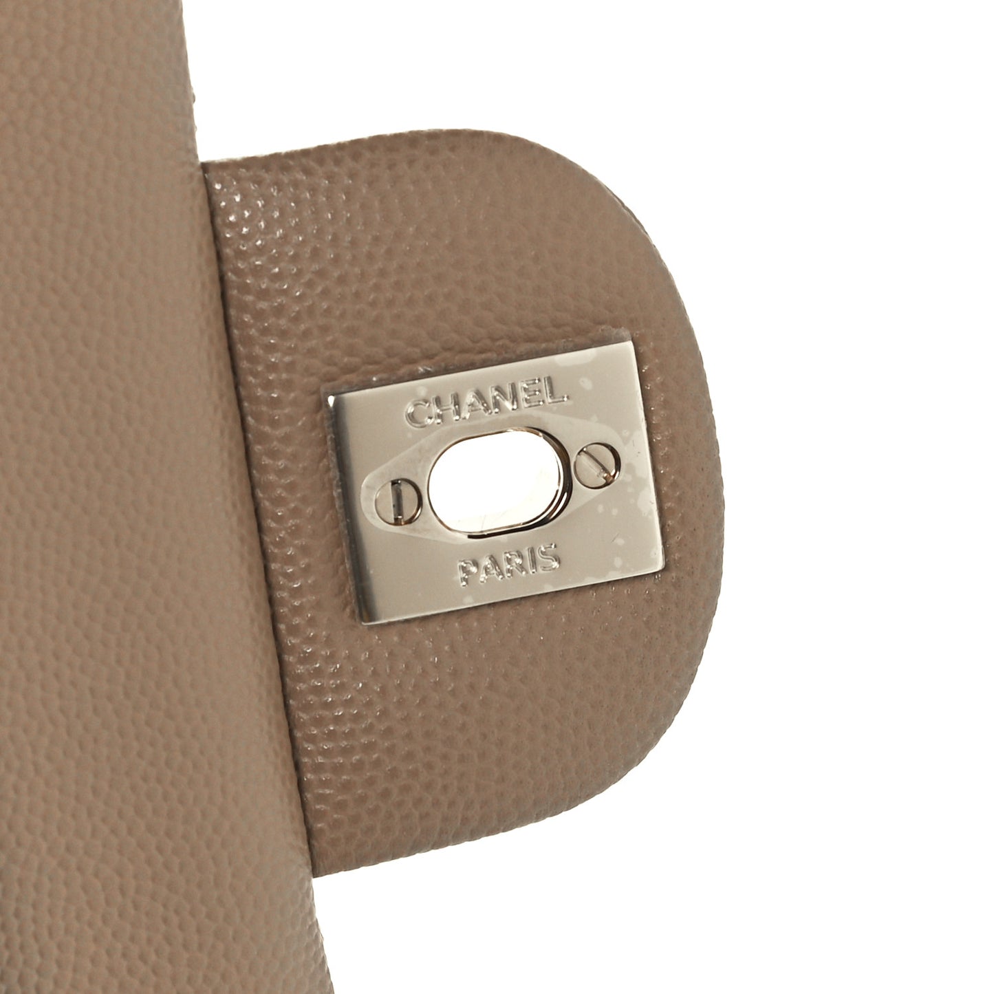 Caviar Quilted Medium Double Flap Dark Beige