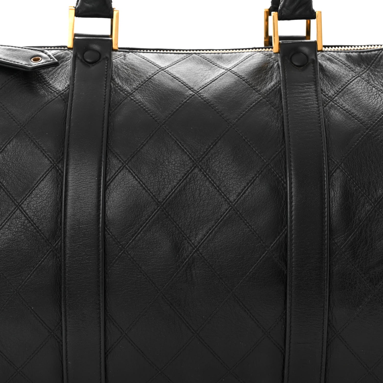 Chanel Calfskin Stitched CC Boston Black 7 of 10