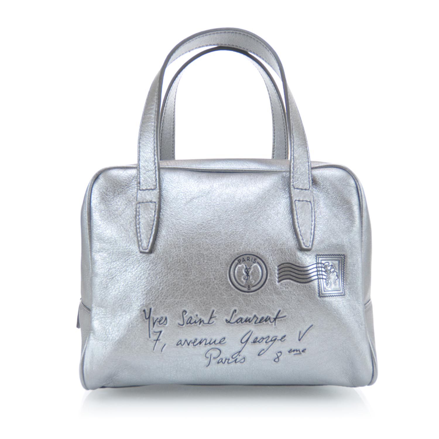 SAINT LAURENT PARIS トートバッグ シルバー Saint Laurent Leather Y-Mail Mini Bag Metallic 29819 – FASHIONPHILE