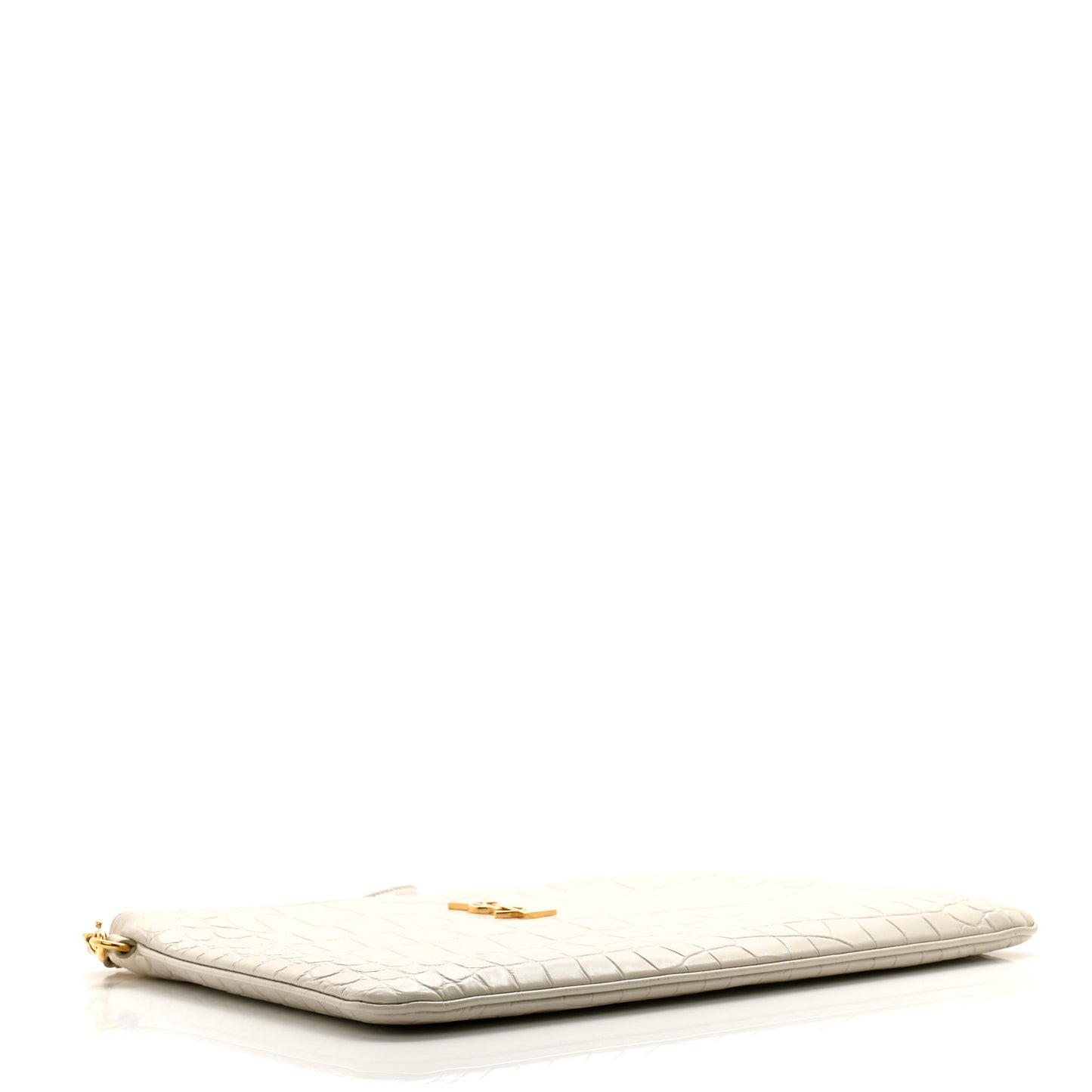 Calfskin Crocodile Embossed Tablet Pouch Crema Soft