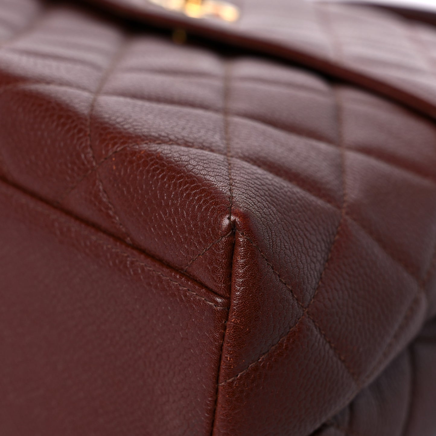 Caviar Quilted Jumbo Kelly Flap Brown