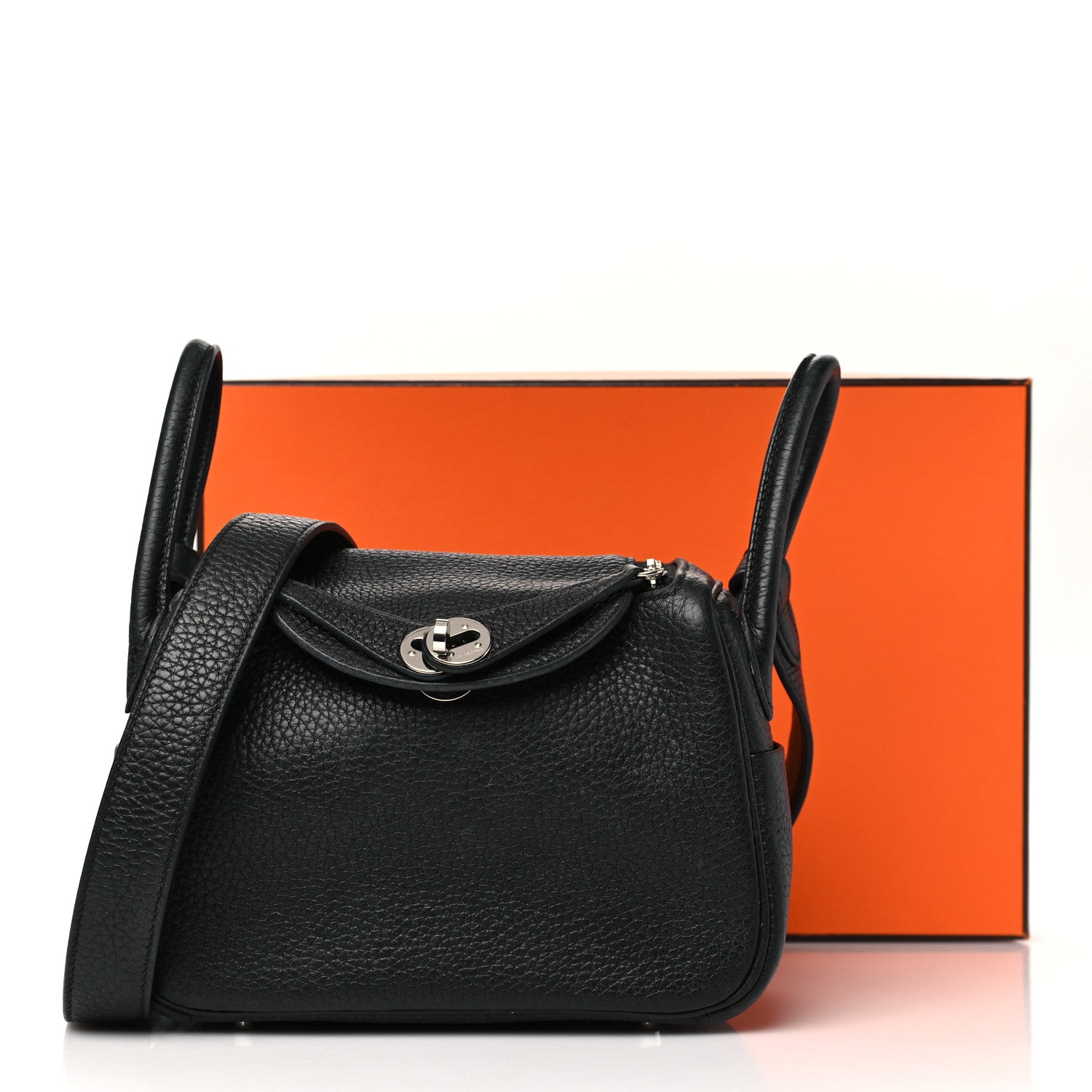 Hermes Taurillon Clemence Mini Lindy 20 Black 12 of 12
