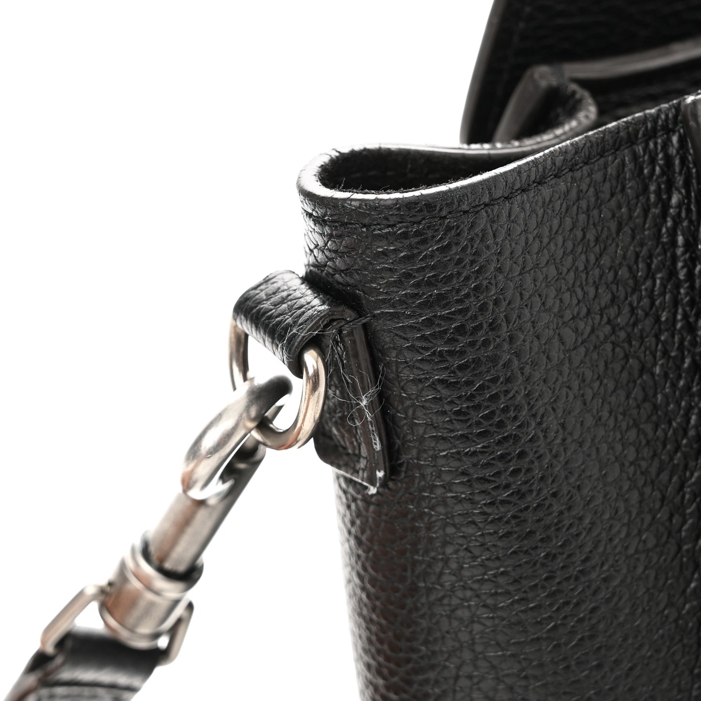Drummed Calfskin Nano Luggage Black