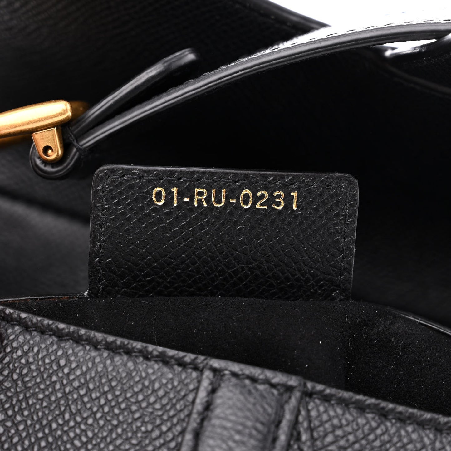 Grained Calfskin Saddle Bag Black