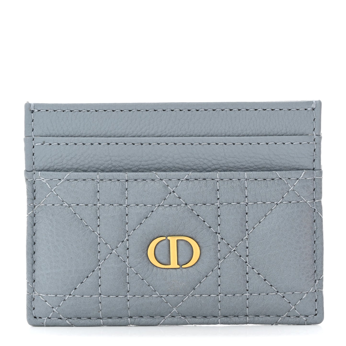 Supple Calfskin Cannage Caro Five-Slot Card Holder Cloud Blue