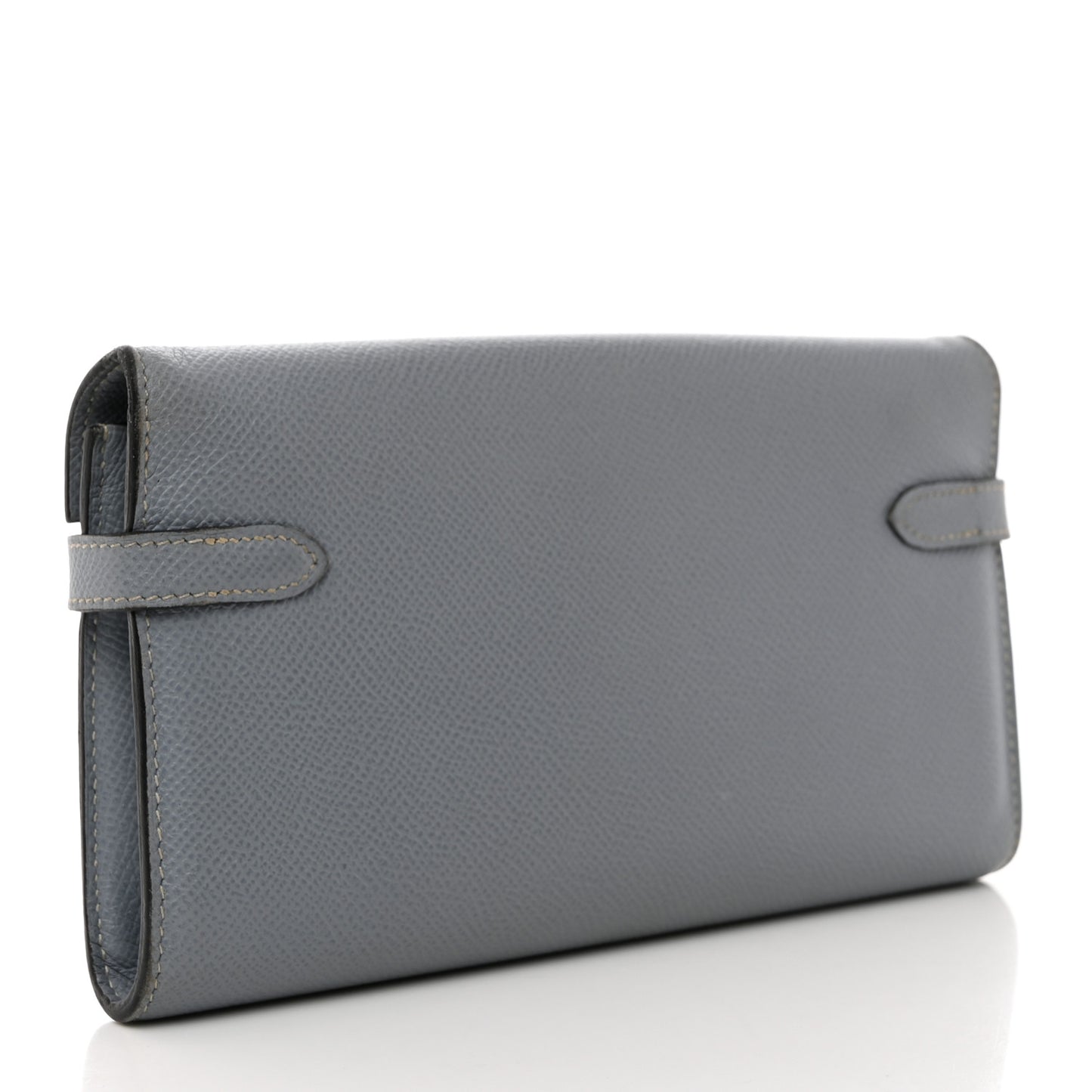 Epsom Kelly Longue Wallet Bleu Lin
