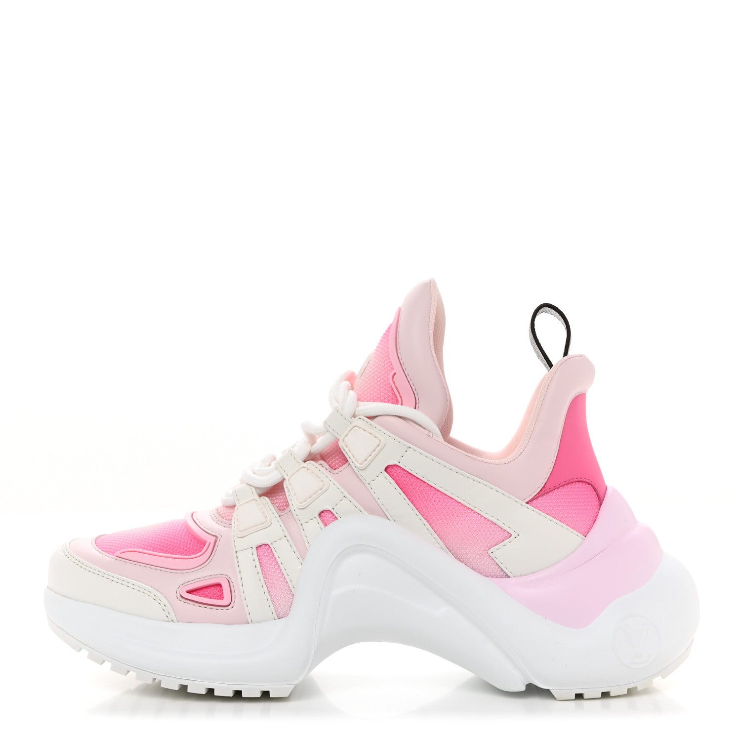 Louis Vuitton Calfskin Technical Nylon LV Archlight Sneaker 37.5 White Pink 1 of 10