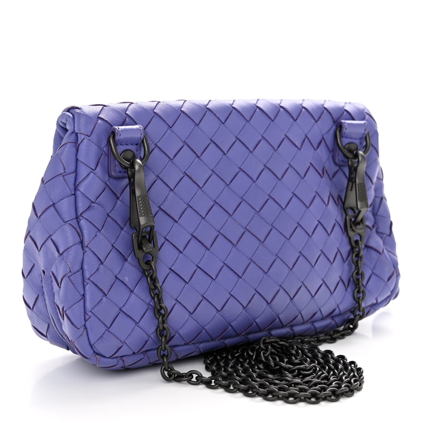 Nappa Intrecciato Small Chain Crossbody Cobalt