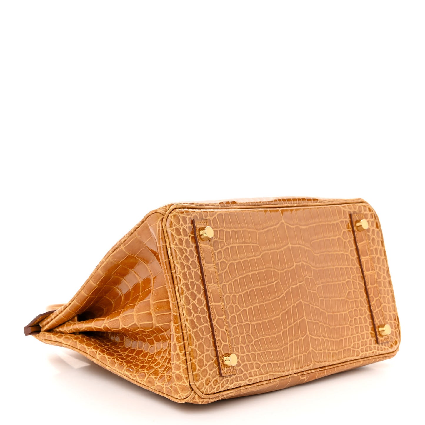 Shiny Porosus Crocodile Birkin 30 Tabac Camel