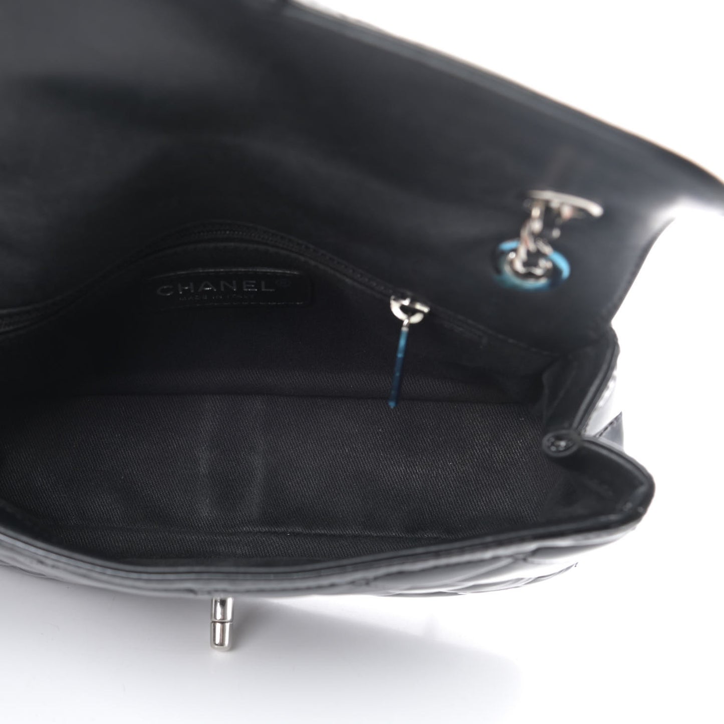 Patent Quilted Small Coco Shine Flap Black