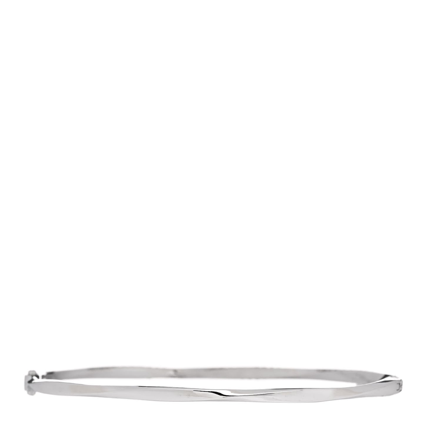 18K White Gold Diamond Spiral Pave Bangle Bracelet