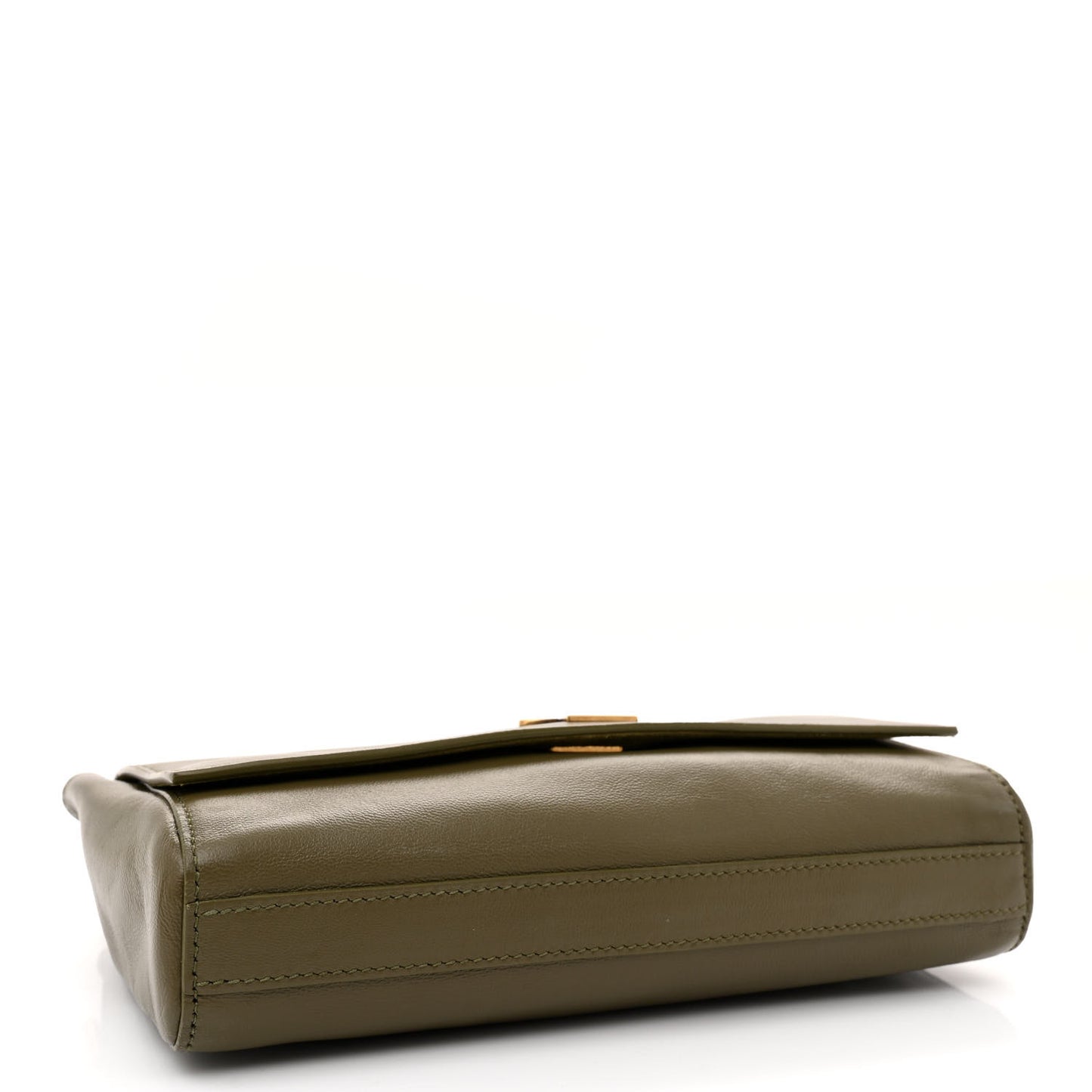 Smooth Calfskin Suede Small Reversible Monogram Kate Satchel Loden Green