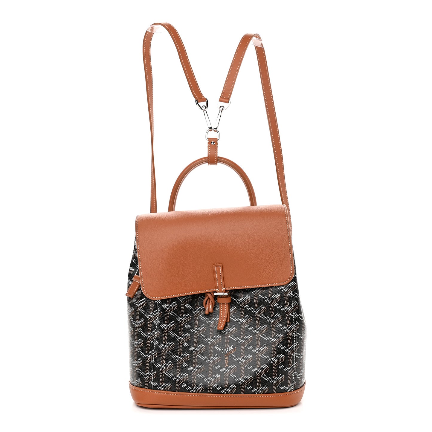Goyardine Calfskin Mini Alpin Backpack Black Gold