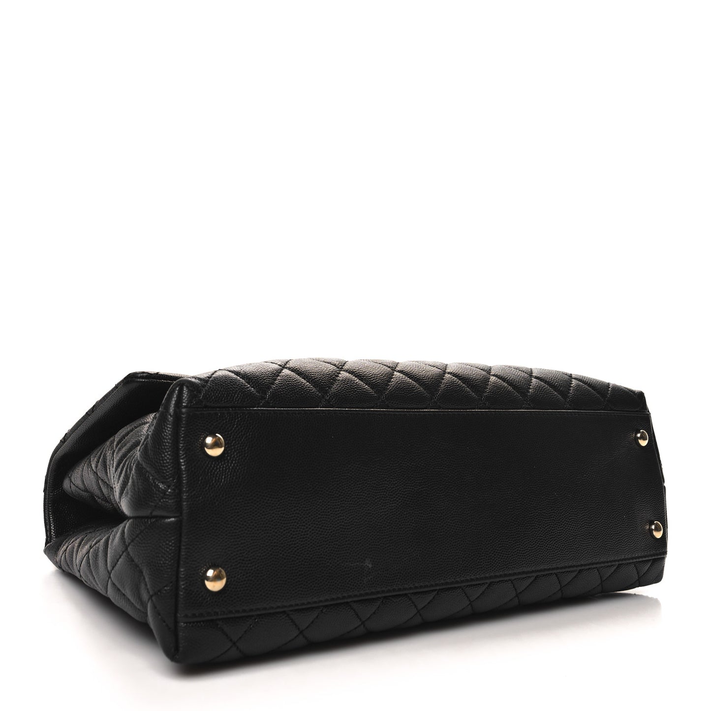 Caviar Quilted Medium Coco Handle Flap Black
