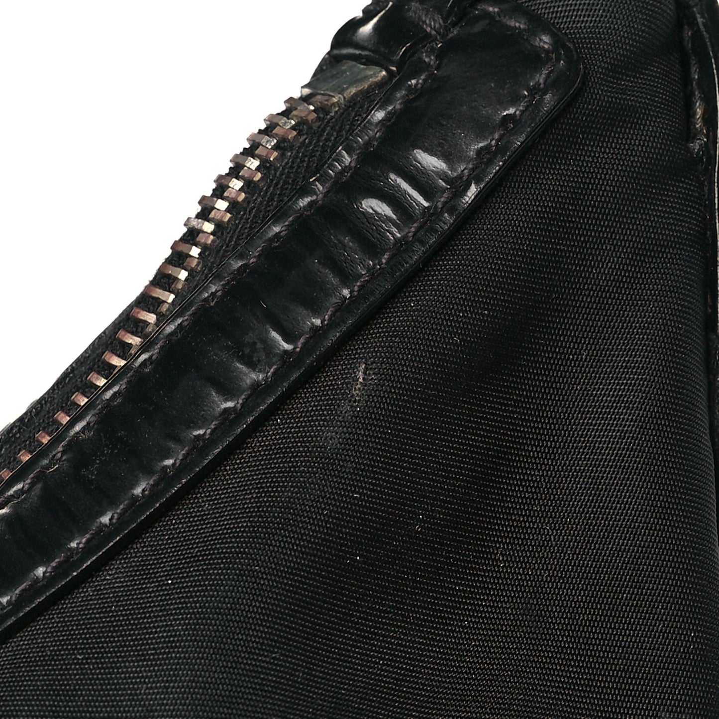 Tessuto Nylon Calfskin Logo Shoulder Bag Black