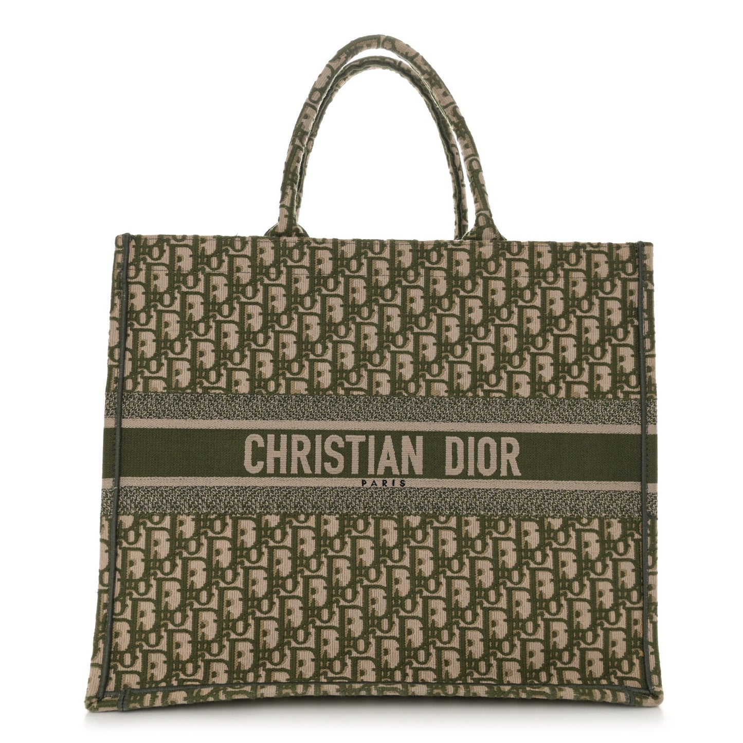 Oblique Large Book Tote Vert Multicolor