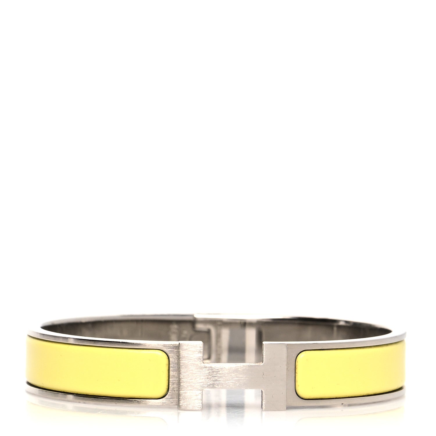 Hermes Matte Enamel Narrow Clic Clac HH Bracelet T5 Lime 1 of 5