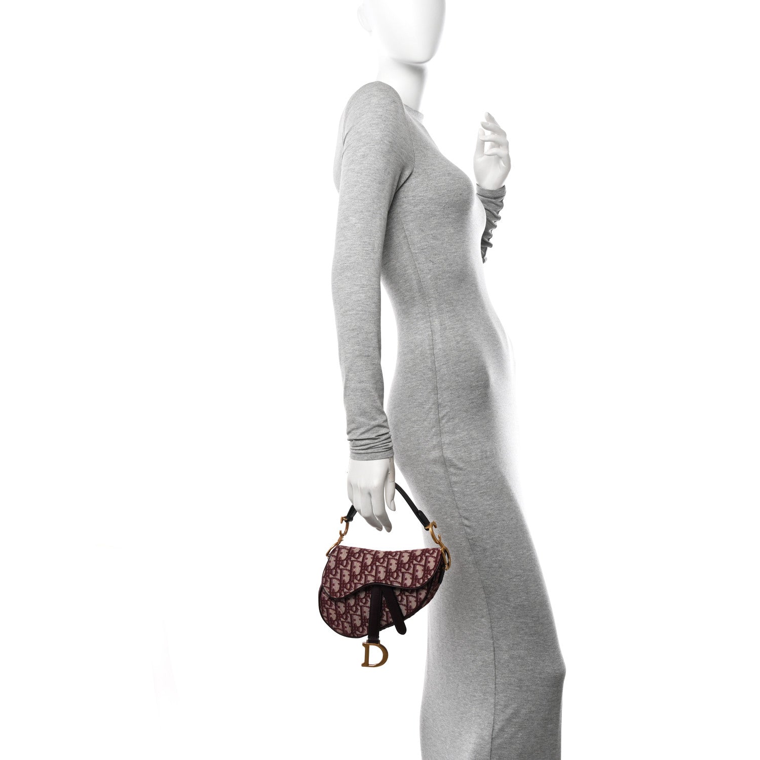 Christian Dior Oblique Mini Saddle Bag Burgundy 2 of 10