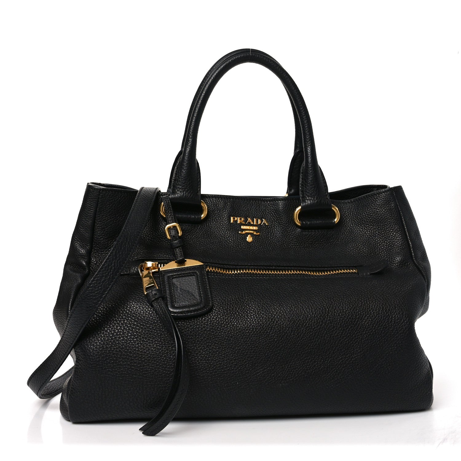 Prada Vitello Phenix Shopping Bag Black 1862755 – FASHIONPHILE