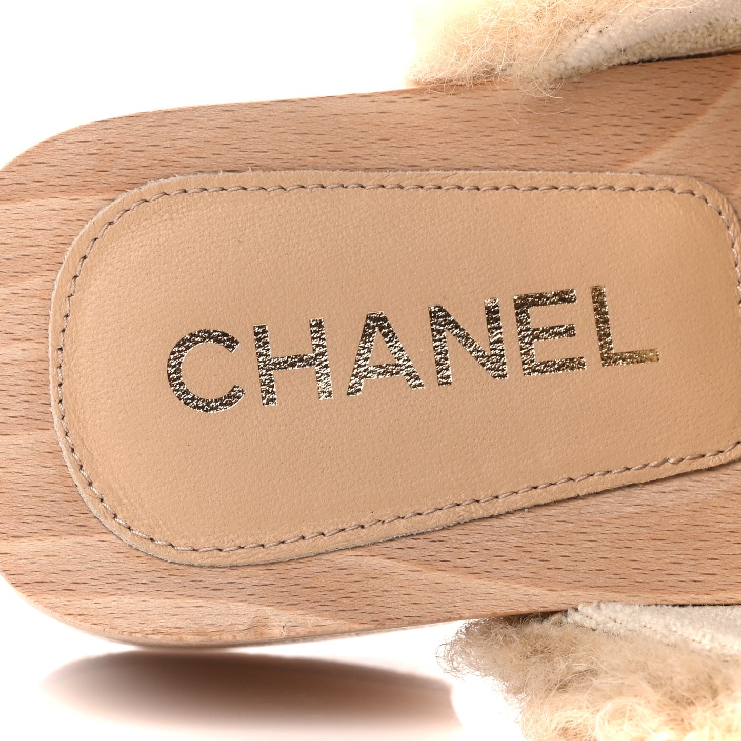 Shearling Lambskin Clogs 38 Beige
