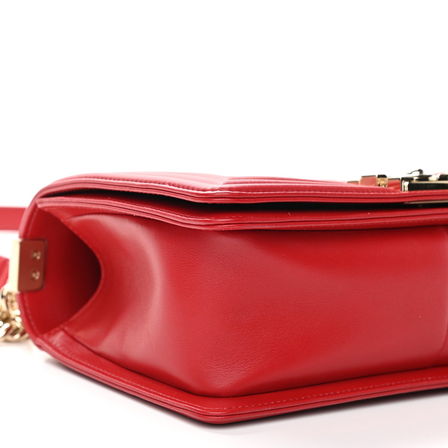 Lambskin Quilted Medium Boy Flap Red