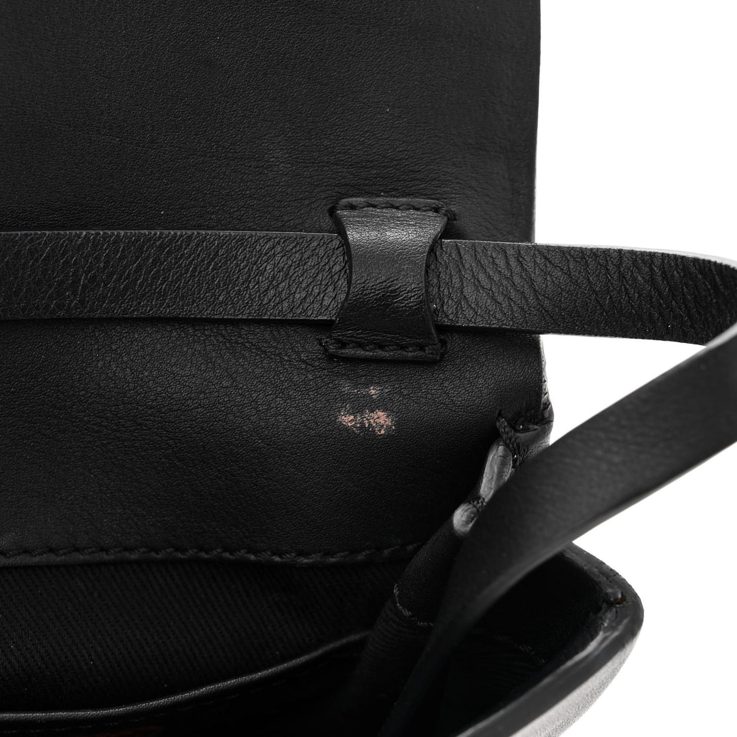 Pebbled Calfskin Medium Rockstud Flip Lock Crossbody Bag Black