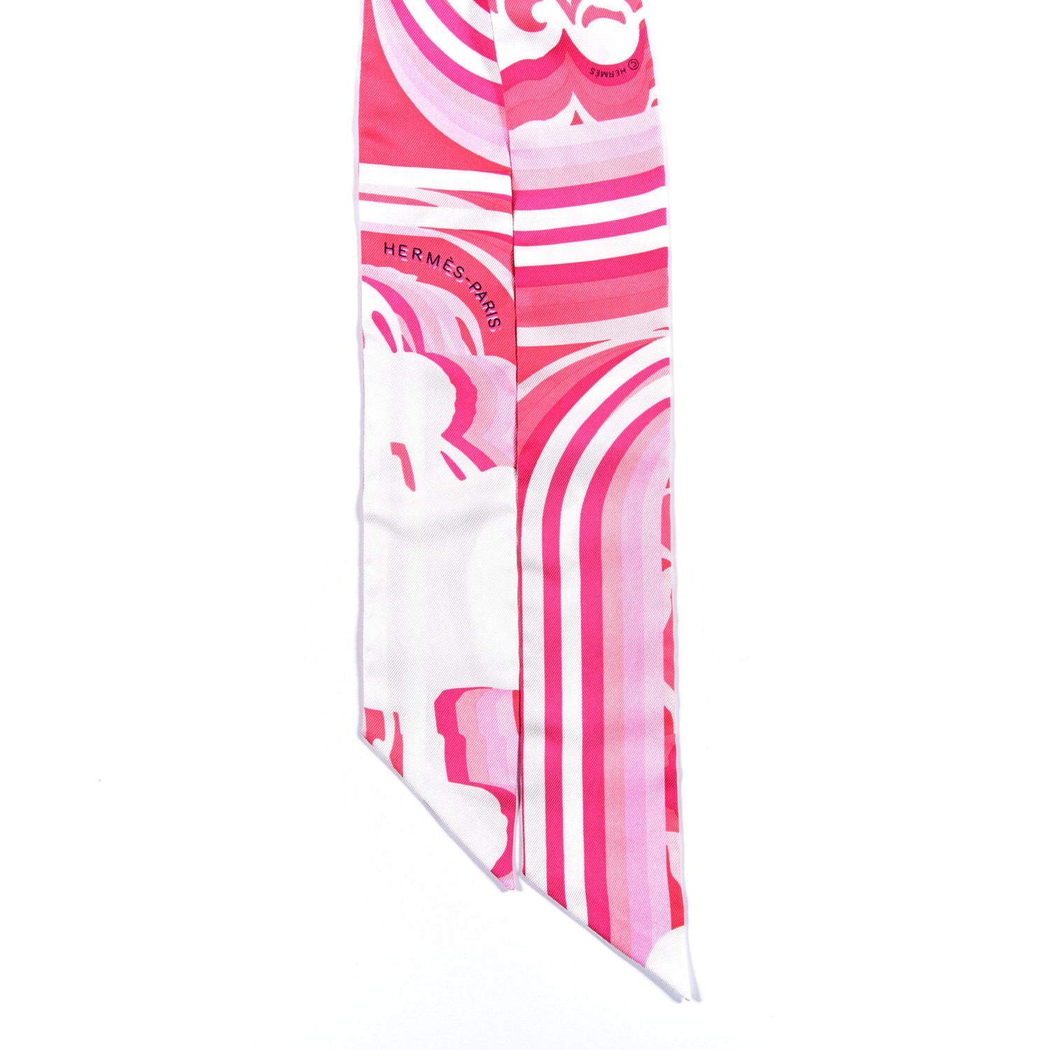 Hermes Silk Brides de Gala Shadow Twilly Rose Blanc Fuchsia 2 of 4