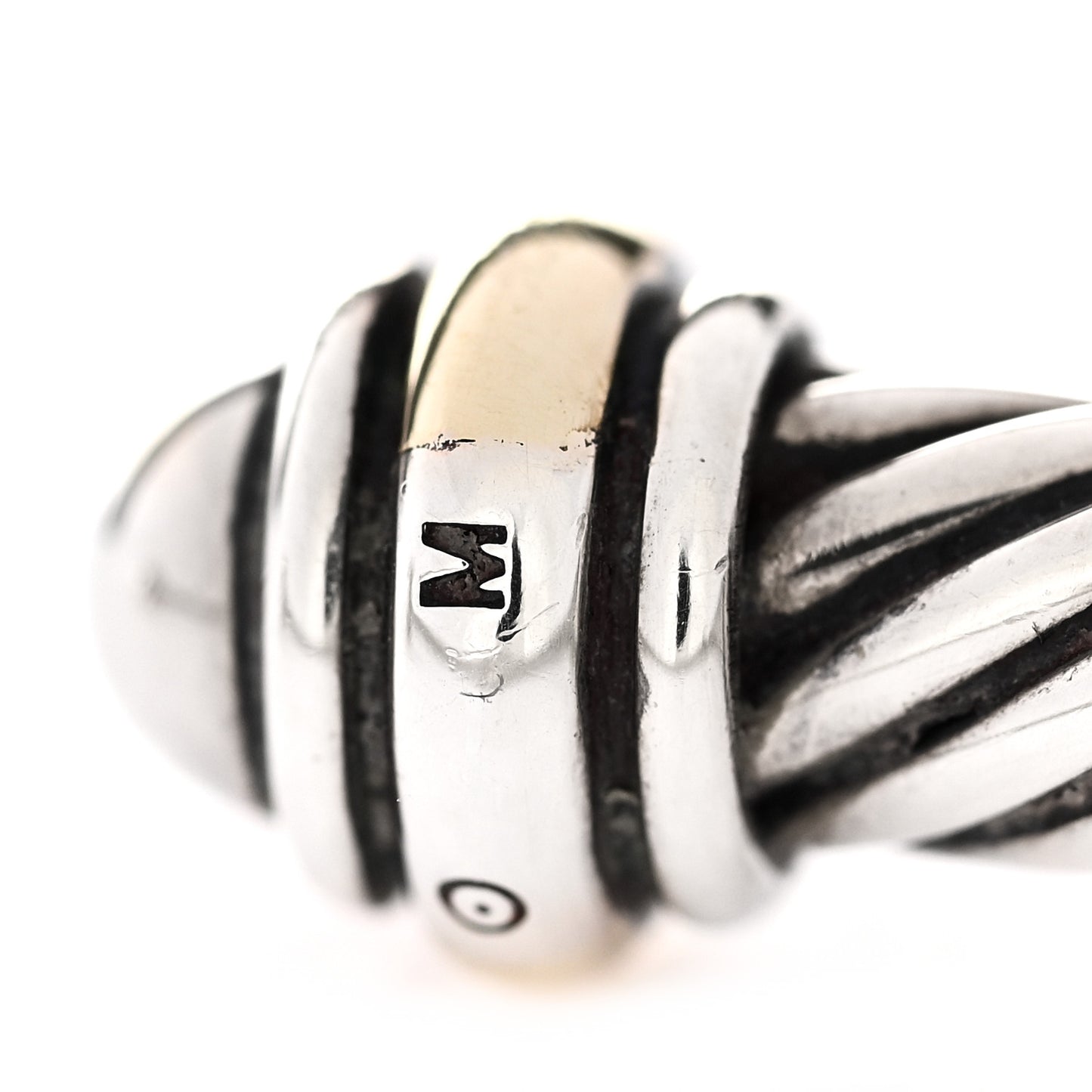 Sterling Silver 18K Yellow Gold 4mm Cable Bracelet