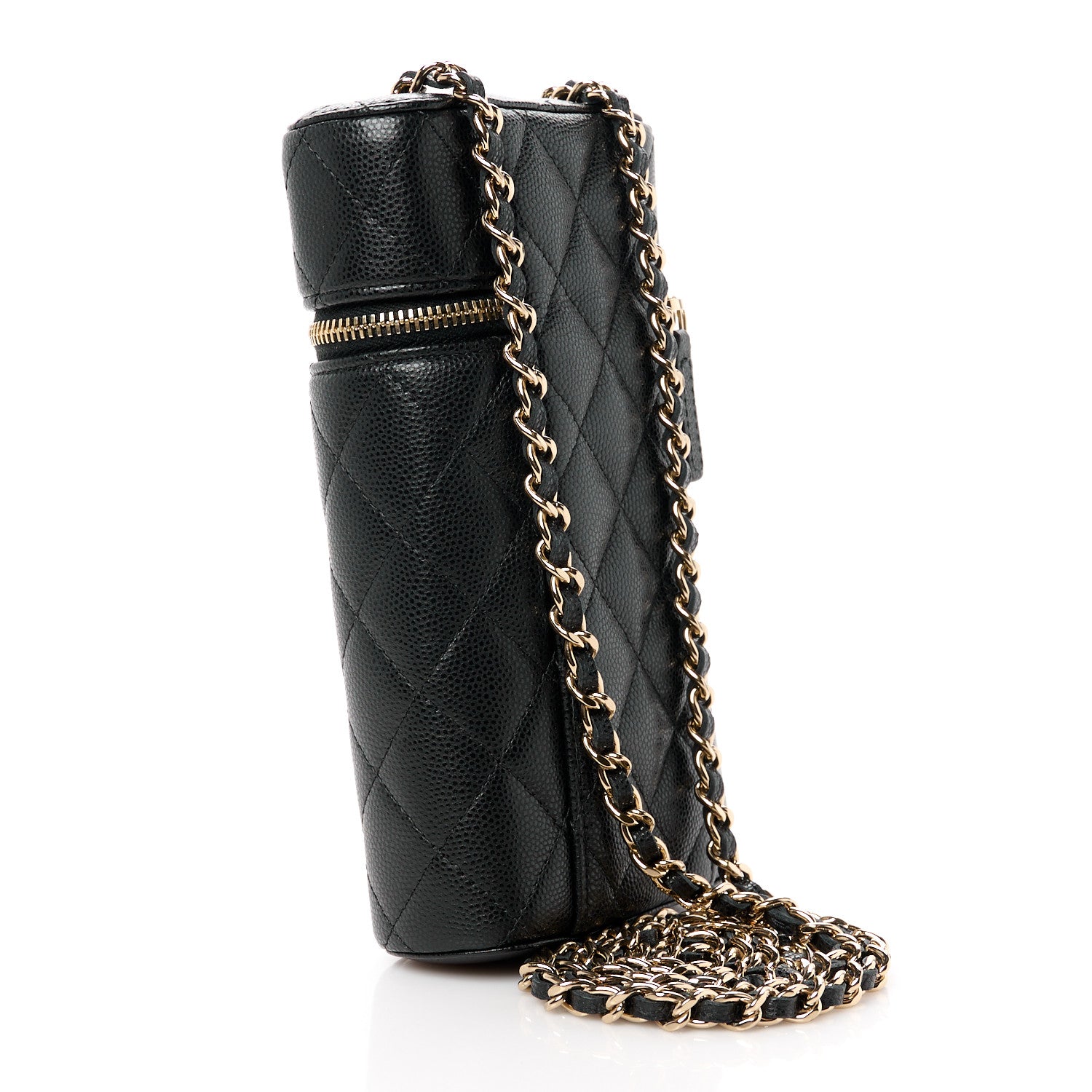 Chanel Caviar Quilted Phone Holder With Chain Black 3 of 10