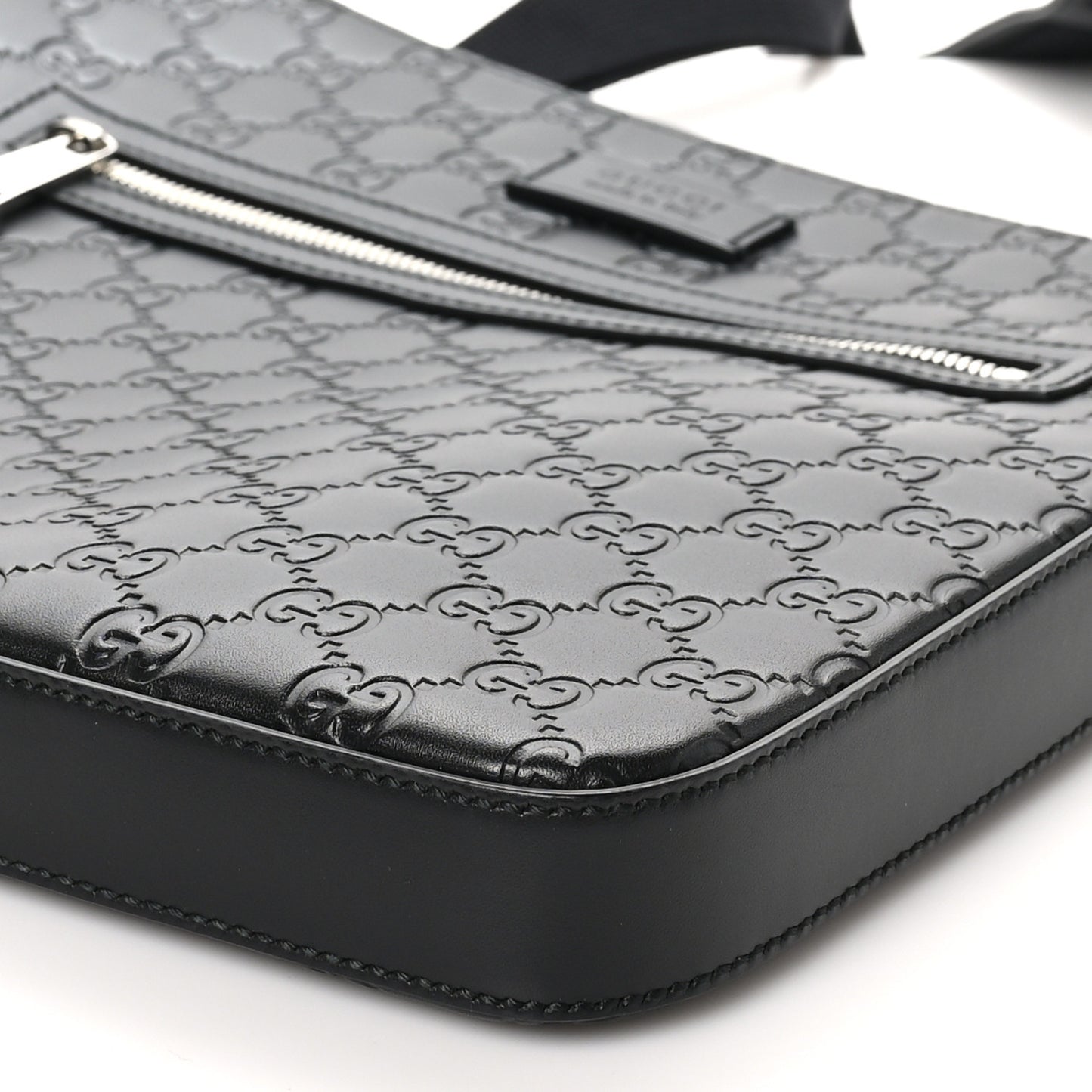 Guccissima Signature Medium Flat Messenger Bag Black
