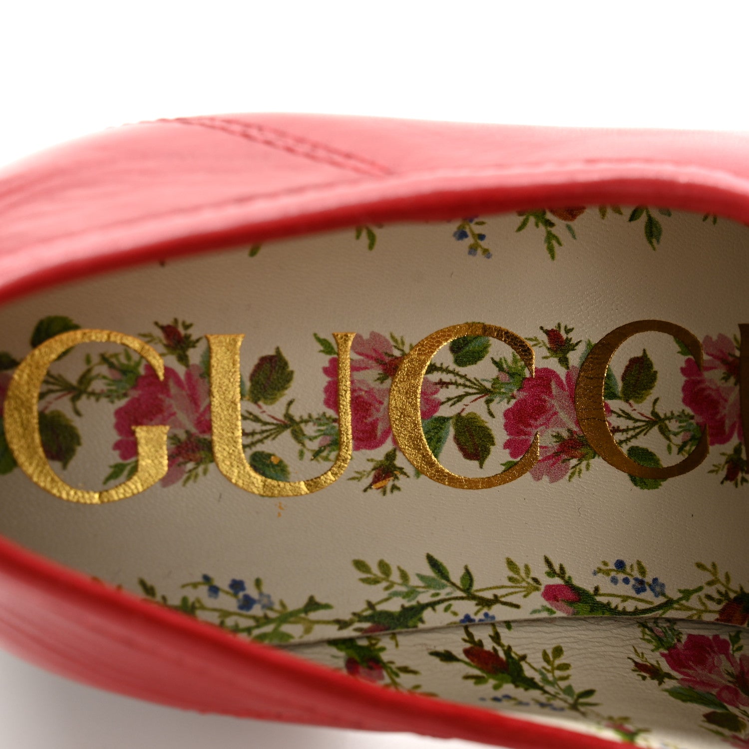 Gucci Malaga Kid Horsebit Loafer Pumps 36.5 Hibiscus Red Emerald 6 of 11