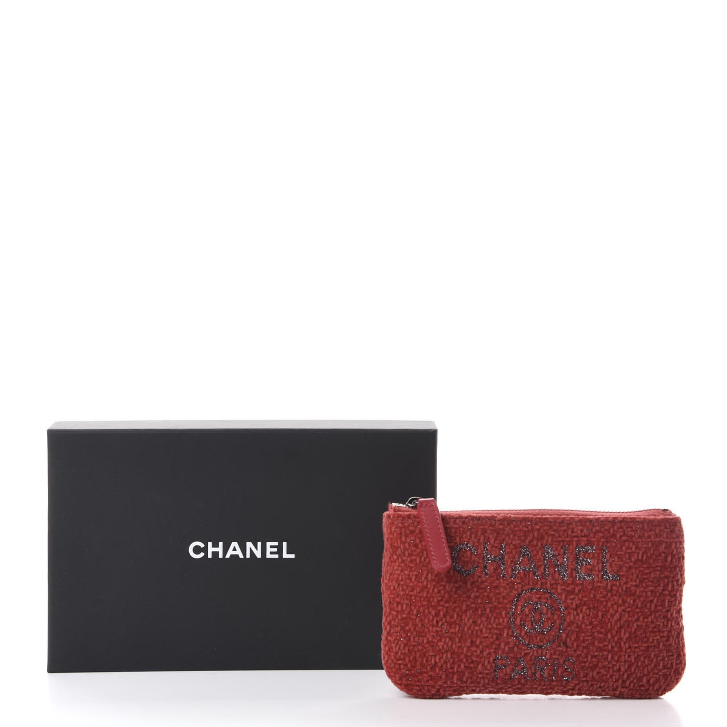 Lurex Boucle Deauville Cosmetic Pouch Red