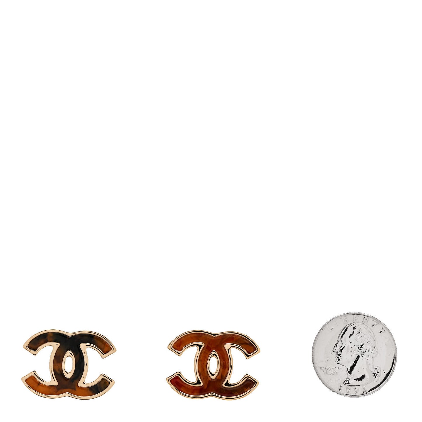 Metal Enamel CC Earrings Orange Multicolor