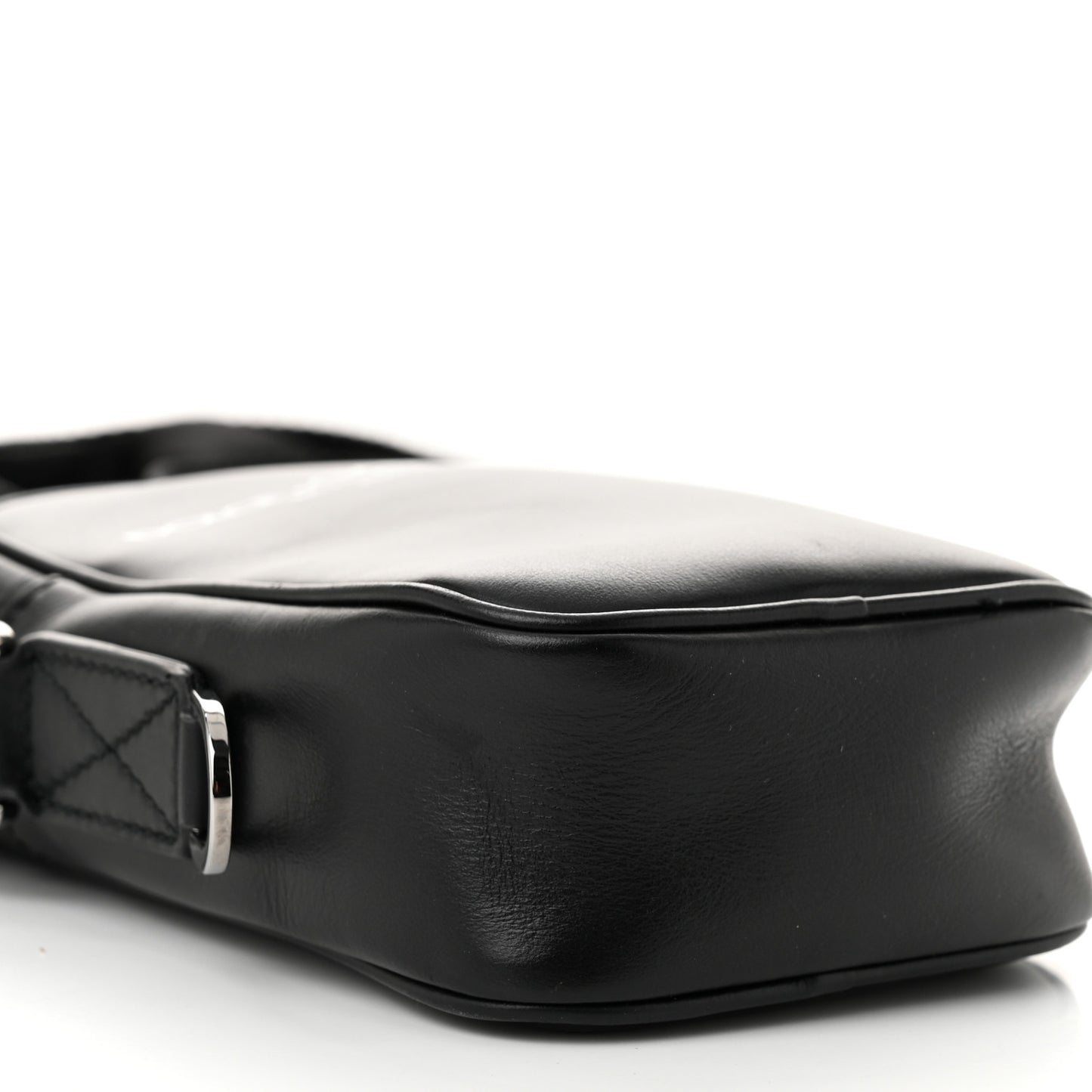 Calfskin Logo Crossbody Bag Black