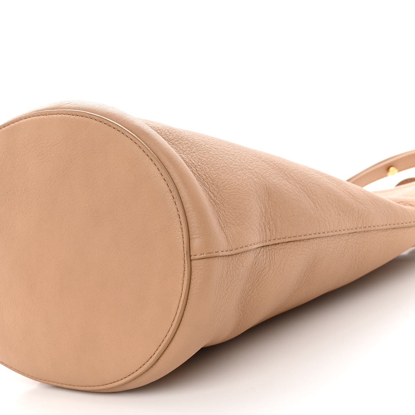 Pebbled Calfskin Zip Bucket Bag Aglio