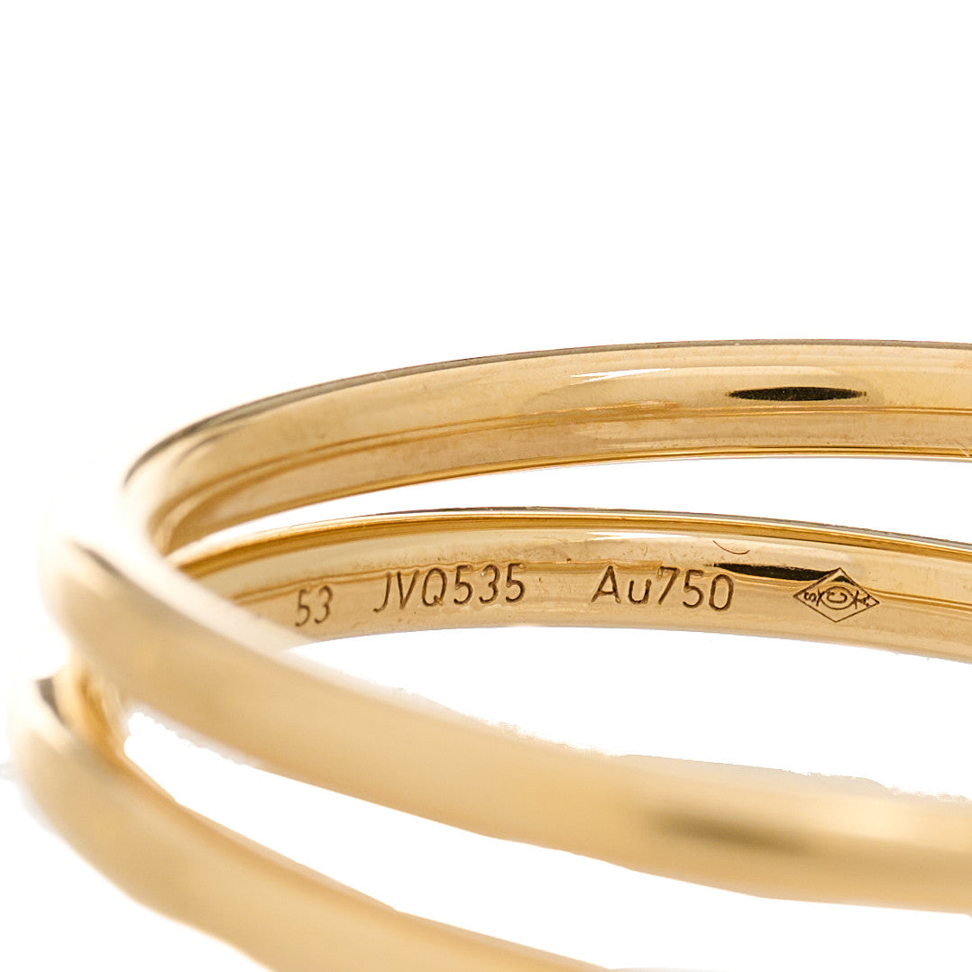 18K Yellow Gold Diamond Double Juste Un Clou Ring 53 6.5