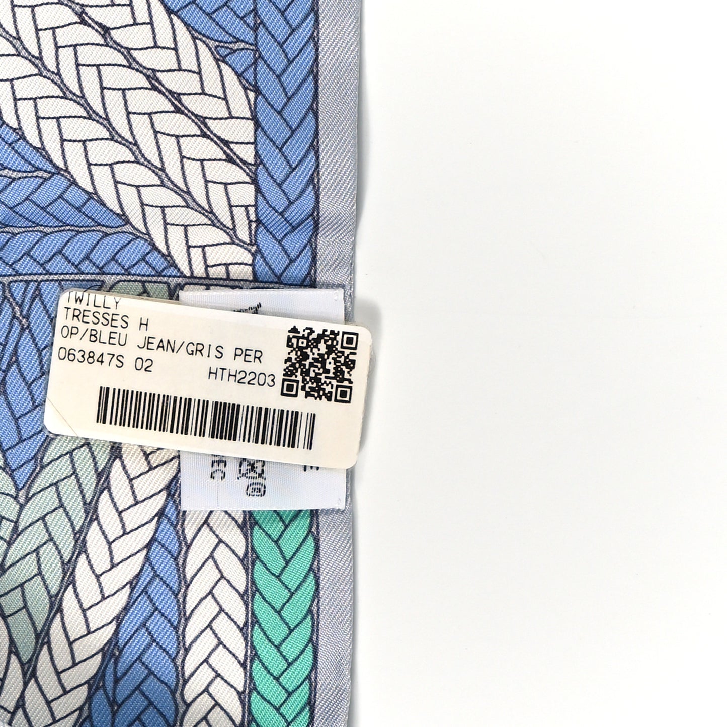 Silk Tresses H Twilly Bleu Jean Gris Perle