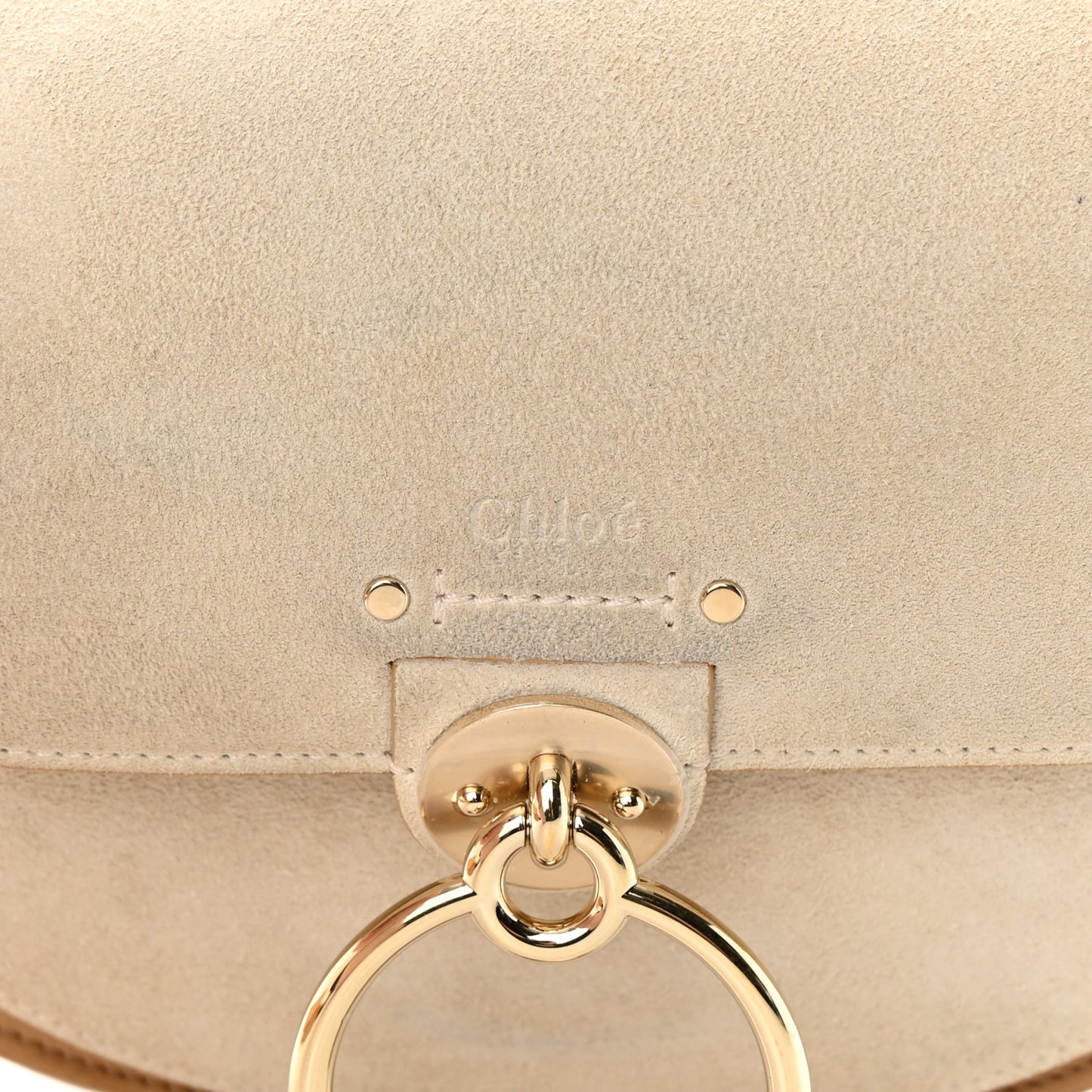 Calfskin Suede Small Tess Bag Soft Tan