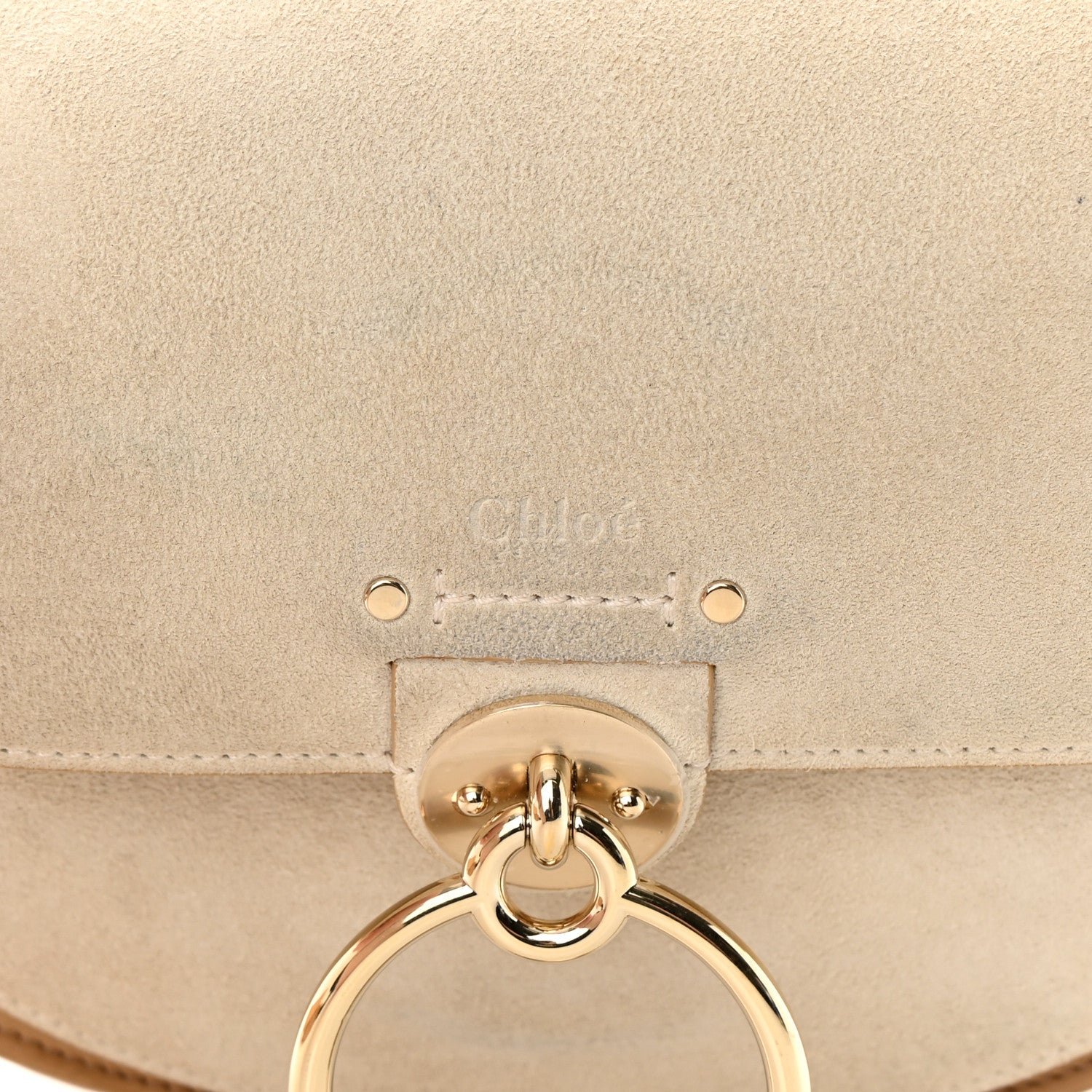 Chloe Calfskin Suede Small Tess Bag Soft Tan 16 of 22